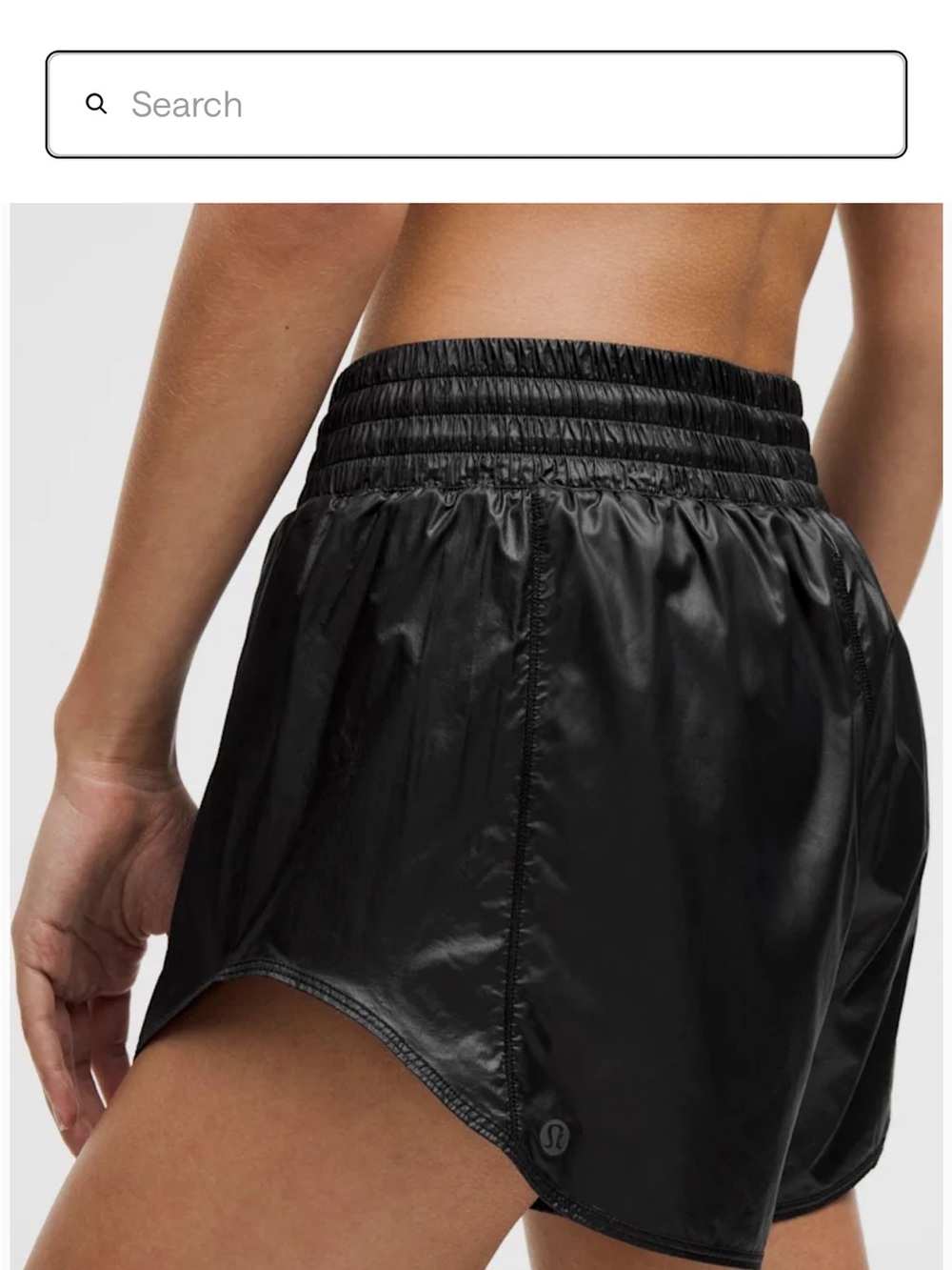 lululemon athletica Black Hottie Hot HR 4” Matte Sheen Athletic Shorts